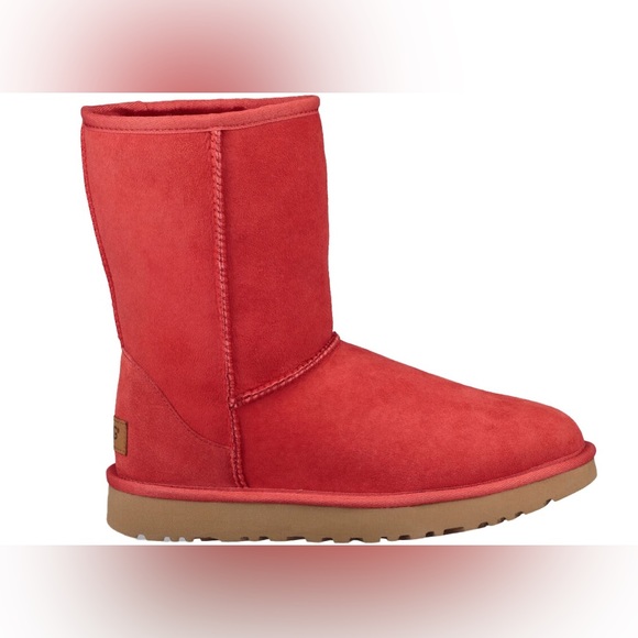 Ugg Kids Classic Short II Boot Red Ribbon Size 4 - Picture 11 of 11